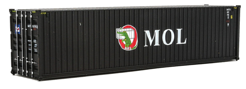 Walthers Scenemaster 949-8264 HO 40' Hi-Cube Corrugated-Side Container - Assembled -- Mitsui OSK Lines (black, white, red; Alligator Logo)