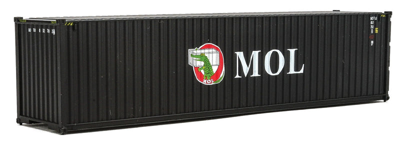 Walthers Scenemaster 949-8264 HO 40' Hi-Cube Corrugated-Side Container - Assembled -- Mitsui OSK Lines (black, white, red; Alligator Logo)