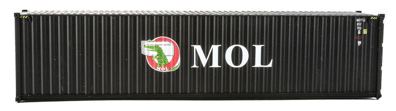 Walthers Scenemaster 949-8264 HO 40' Hi-Cube Corrugated-Side Container - Assembled -- Mitsui OSK Lines (black, white, red; Alligator Logo)