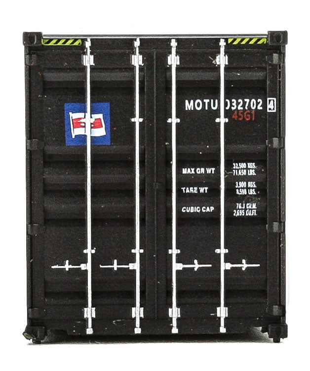 Walthers Scenemaster 949-8264 HO 40' Hi-Cube Corrugated-Side Container - Assembled -- Mitsui OSK Lines (black, white, red; Alligator Logo)