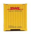 Walthers Scenemaster 949-8267 HO 40' Hi-Cube Corrugated-Side Container - Assembled - DHL (yellow, red)