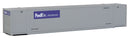 Walthers SceneMaster 949-8504 53' Singamas Corrugated Side Container - Ready to Run -- FedEx MultiModal (gray, purple), HO