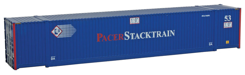 Walthers Scenemaster 949-8507 HO 53' Singamas Corrugated Side Container - Ready to Run -- Pacer Stacktrain (blue, white, red)