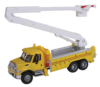 Walthers Scenemaster 949-11752 HO International(R) 7600 Utility Truck w/Bucket Lift - Assembled -- Yellow