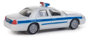 Walthers (SceneMaster) HO 949-12025 Ford Crown Victoria Police Interceptor, Police, Sheriff & Highway Patrol Decals (white, Blue Stripe, Nonworking Ligh