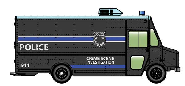 Walthers SceneMaster 949-12105 Morgan Olson(R) Route Star Van -- Police - Crime Scene Investigation, HO