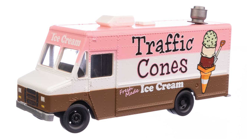 Walthers SceneMaster 949-12108 Morgan Olson(R) Route Star Van -- Road Cones Ice Cream Food Truck, HO