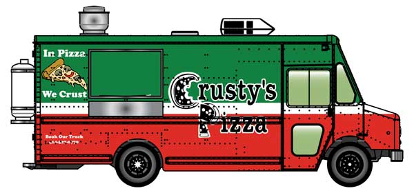 Walthers SceneMaster 949-12110 Morgan Olson(R) Route Star Van -- Crusty's Pizza Food Truck, HO