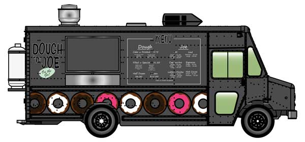 Walthers SceneMaster 949-12111 Morgan Olson(R) Route Star Van -- Dough & Joe Food Truck, HO