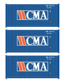 PREORDER Walthers SceneMaster 949-18050 HO 20' Fully Corrugated Container - 3-Pack -- CMA (Old)