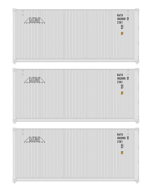 PREORDER Walthers SceneMaster 949-18051 HO 20' Fully Corrugated Container - 3-Pack -- Gateway