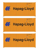 PREORDER Walthers SceneMaster 949-18053 HO 20' Fully Corrugated Container - 3-Pack -- Hapag-Lloyd