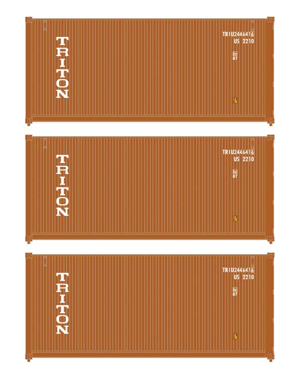 PREORDER Walthers SceneMaster 949-18055 HO 20' Fully Corrugated Container - 3-Pack -- Triton
