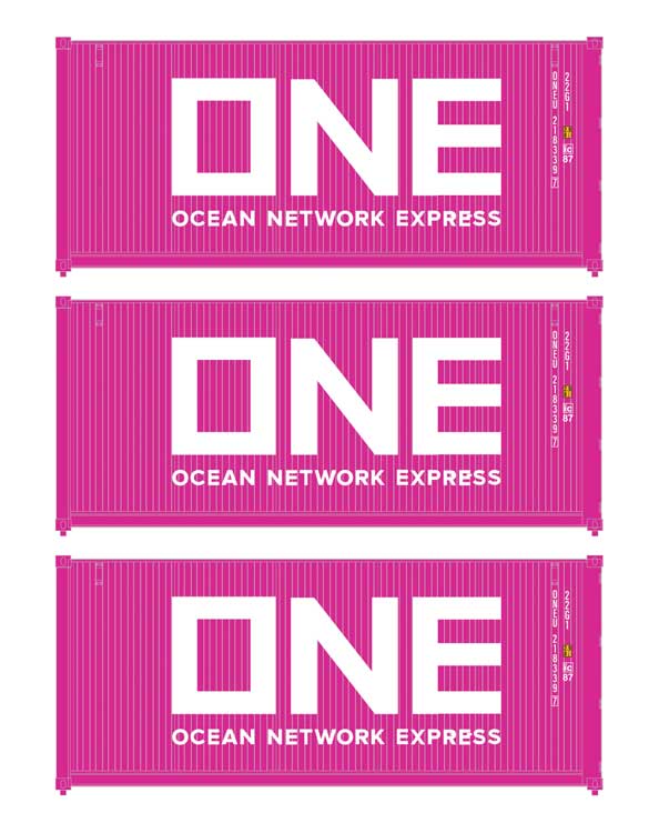 Walthers (SceneMaster) HO 949-18056 20' Fully Corrugated Container, 3-Pack, ONE