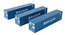 PREORDER Walthers SceneMaster 949-18201 HO 40' Flat Panel Container - 3-Pack -- Hanjin