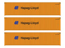 PREORDER Walthers SceneMaster 949-18252 HO 40' Fully Corrugated Container - 3-Pack -- HAPAG-LIOYD