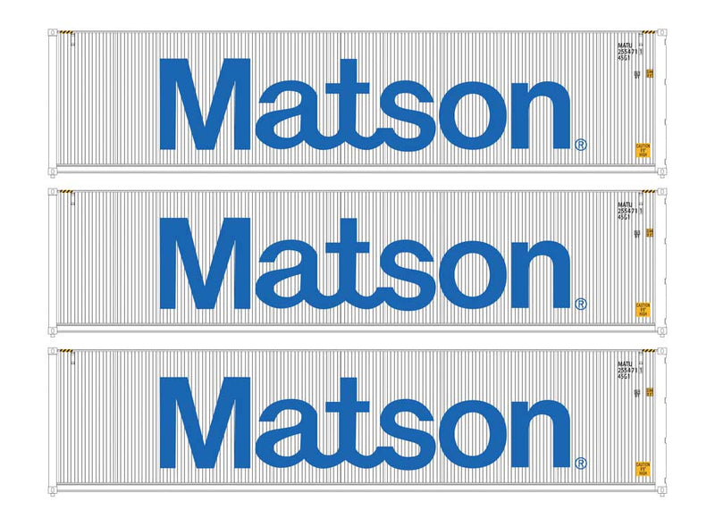 PREORDER Walthers SceneMaster 949-18253 HO 40' Fully Corrugated Container - 3-Pack -- Matson
