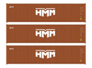 Walthers (SceneMaster) HO 949-18256 40' Fully Corrugated Container, 3-Pack, HMM