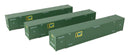 PREORDER Walthers SceneMaster 949-18502 HO 53' Singamas Corrugated Side Container - 3-Pack -- EMP