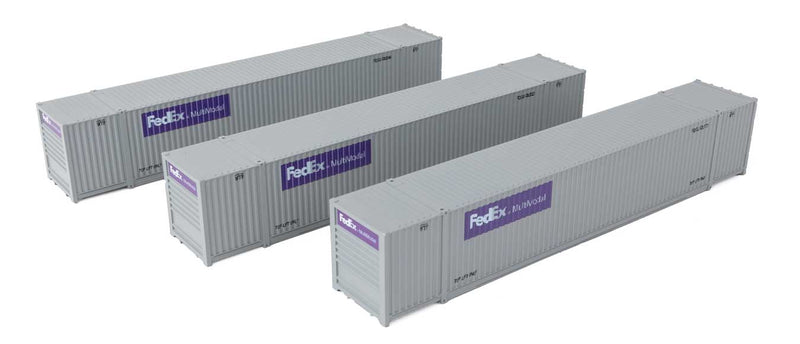 PREORDER Walthers SceneMaster 949-18503 HO 53' Singamas Corrugated Side Container - 3-Pack -- Fed Ex