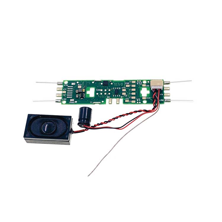 PREORDER Digitrax SDXH187K0 HO SDXH187K0 Mobile DCC Decoder -- Fits Kato Legacy & Similar, 1 Amp, 8 FX3 Functions, 8 Ohm 26x16x9mm Speaker