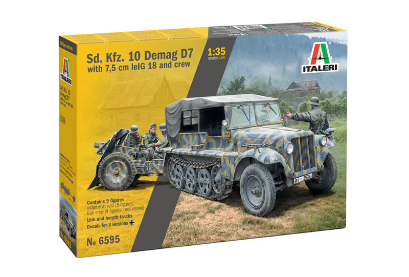 Italeri 6595 - SCALE 1 : 35 Sd. Kfz. 10 Demag D7 with 7,5 cm leIG 18 and crew