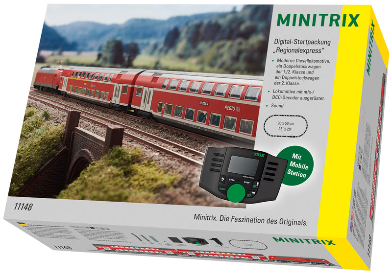 Minitrix N 11148 Regional Express Digital Starter Set, Deutsche Reichsbahn (DCC & Sound Equipped)