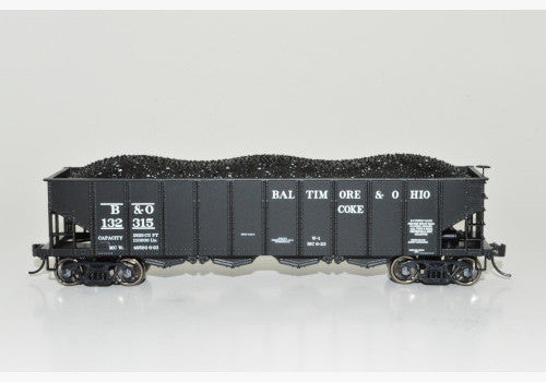 Bowser 42998 Class H21a 4-Bay Hopper with Clamshell Doors - Ready to Run -- Baltimore & Ohio 132315 (Class W-1, Blt. 4-11, black), HO