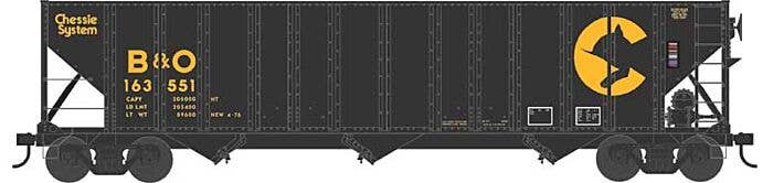 Bowser HO 43504 100-Ton 3-Bay Open Hopper, Executive Line, Chessie System-B&O