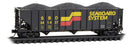 Micro-Trains N 108 00 053 100-Ton 3-Bay Ribside Open Hopper with Coal Load, Seaboard System