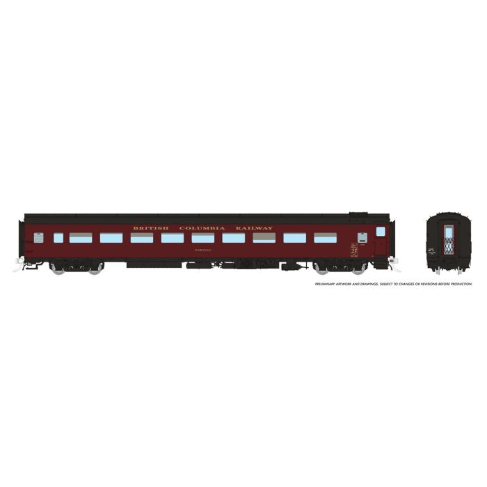 PREORDER Rapido HO 100380 CC&F Lightweight Coach Super Continental Line, BC Rail