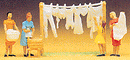 Preiser HO 4050 People Working, Women Hanging Laundry (4)