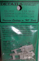 Details West HO 1010 Cushion Coupler Pocket Kits for 60' General Freight Cars (2)