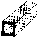 Plastruct ST-4 ABS Square Tubing, 15" 38.1cm Length, 1/8 x 1/8" .3 x .3cm (7)