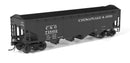 PREORDER Broadway Limited Imports HO 10134 ARA 70-ton 4-Bay Hopper, C&O H7-13, Black & White, 6-pack A