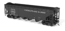 Broadway Limited Imports HO 10135 ARA 70-ton 4-Bay Hopper, C&O H7-13, Black & White, 6-pack B