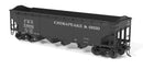 PREORDER Broadway Limited Imports HO 10134 ARA 70-ton 4-Bay Hopper, C&O H7-13, Black & White, 6-pack A