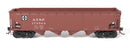 PREORDER Broadway Limited Imports HO 10138 ARA 70-ton 4-Bay Hopper, ATSF, Oxide Red w/ White, 6-pack A
