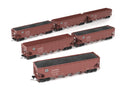 PREORDER Broadway Limited Imports HO 10139 ARA 70-ton 4-Bay Hopper, ATSF, Oxide Red w/ White, 6-pack B