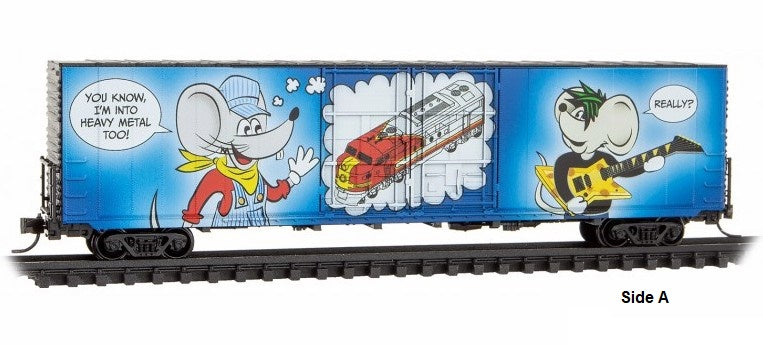 Micro-Trains N 10200843 60' Box Car with Excess Height, Double Plug Doors, and Rivet Sides, Micro-Mouse Father's Day 2023