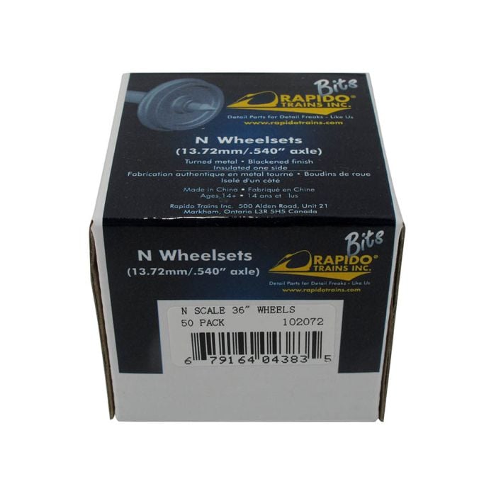 Rapido N 102072 36" Metal Wheelsets (50)