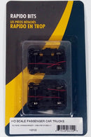 PREORDER Rapido HO 102122 Passenger Car Trucks, Can-Car 41-BNO-11 4-Wheel, Outside-Swinghanger Passenger Trucks 1 Pair