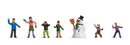 Noch N 36821 Children in the Snow, 6 Kids, Snowman