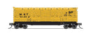 PREORDER Broadway Limited Imports N 10469 40' Wood Stock Car, Missouri-Kansas-Texas 47242, Yellow w/ Black, Hog Sound