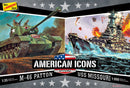 Lindberg 434 WWII USA Icons 1/35 M-46 Patton & 1/900 USS Missouri