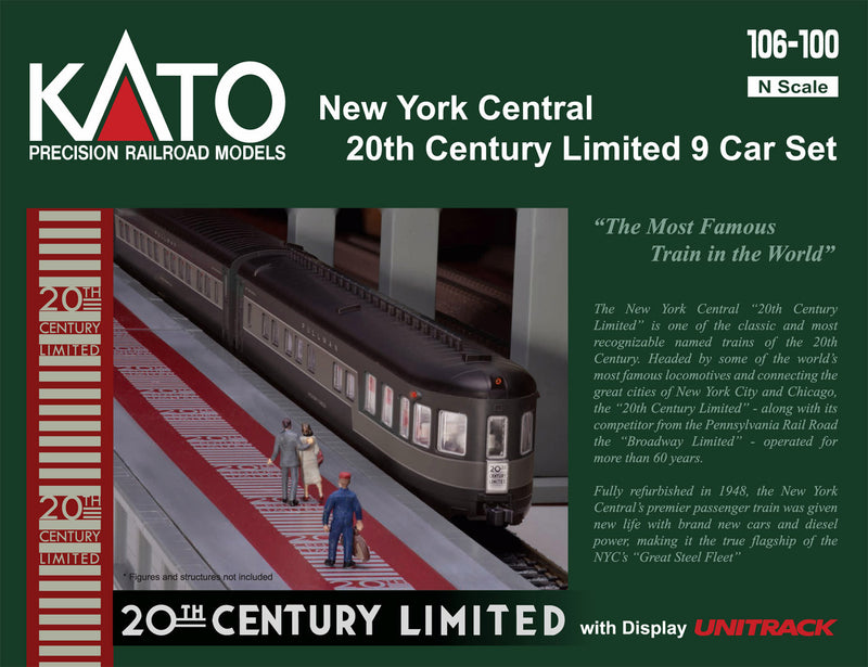 Kato N 106100 20th Century Limited Passenger Car Set, New York Central (9)