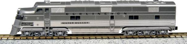 Kato N 1060041 Silver Streak Zephyr Starter Set, Chicago Burlington and Quincy