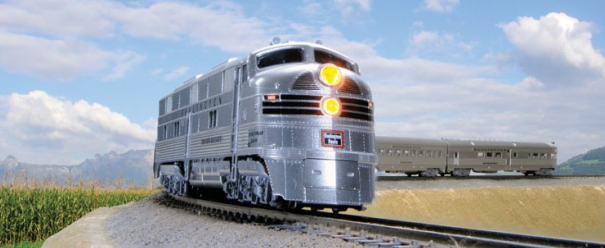 Kato N 106090-LS EMD E5A and Silver Streak Zephyr 6-Unit Set, Chicago Burlington and Quincy