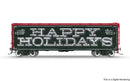 PREORDER Broadway Limited Imports HO 10712 40' Wood Stock Car, Holiday Season Theme, "Happy Holidays", Reindeer Sounds, HO S
