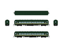PREORDER Broadway Limited Imports N 10763 NP Heavyweight 5-Car Passenger Set, Loewy Two-Tone Green, N S